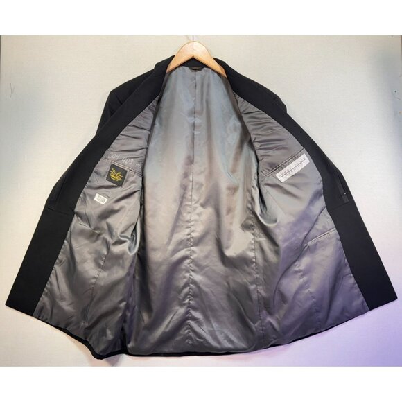 Perry Ellis Evening Mens Wool Tuxedo Jacket 40R Black - Picture 6 of 13